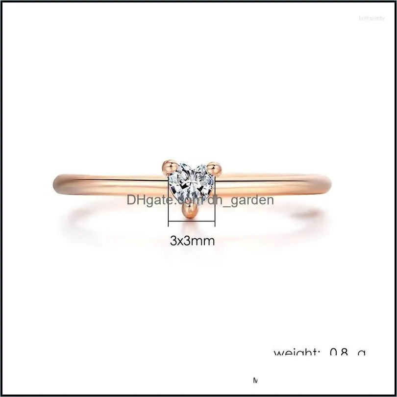 Wedding Rings Little Heart Shaped Gold Color Engagement Ring Jewellry Zircon Romantic Fashion For Women Jewelry