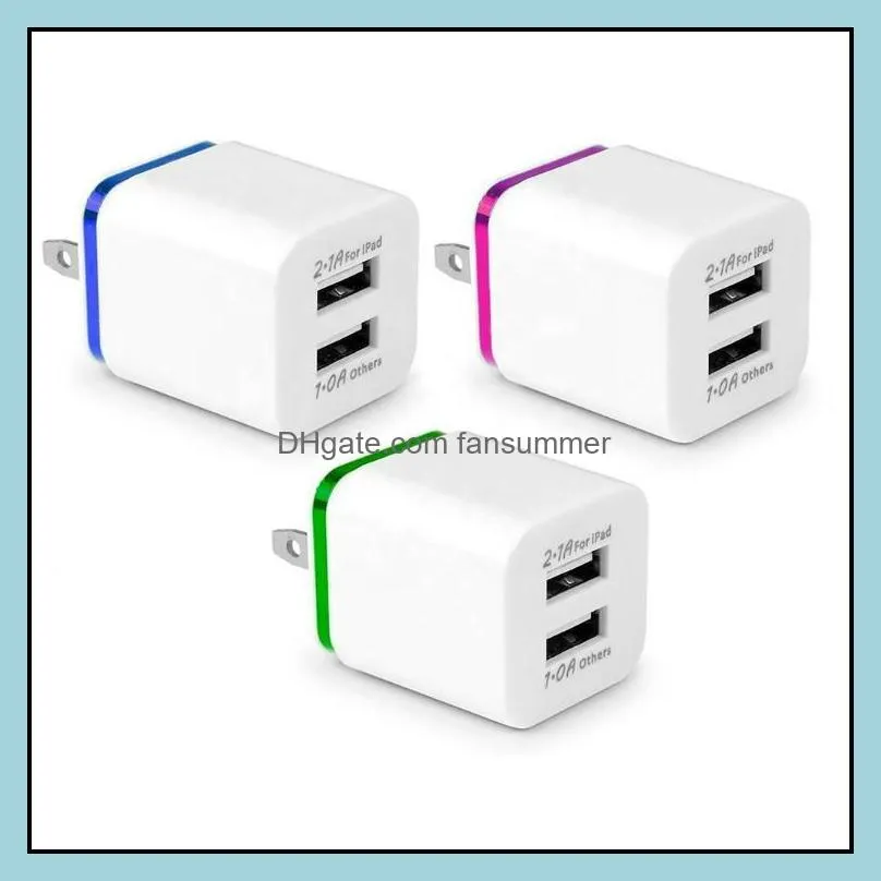 for iphone samsung wall charging wall  plug metal dual usb 2 1a ac power adapter  us eu plug 2 port galaxy note lg tablet