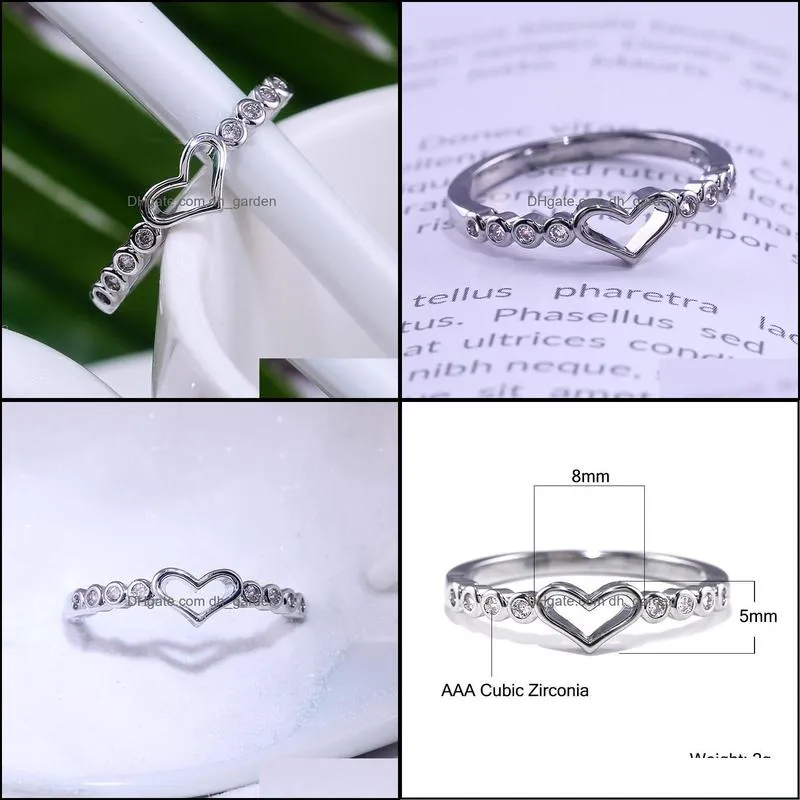 Wedding Rings Hollow Heart For Women Fashion Jewelry Shiny Cubic Zircon Engagement Female Anel Party GiftWeddingWedding Brit22