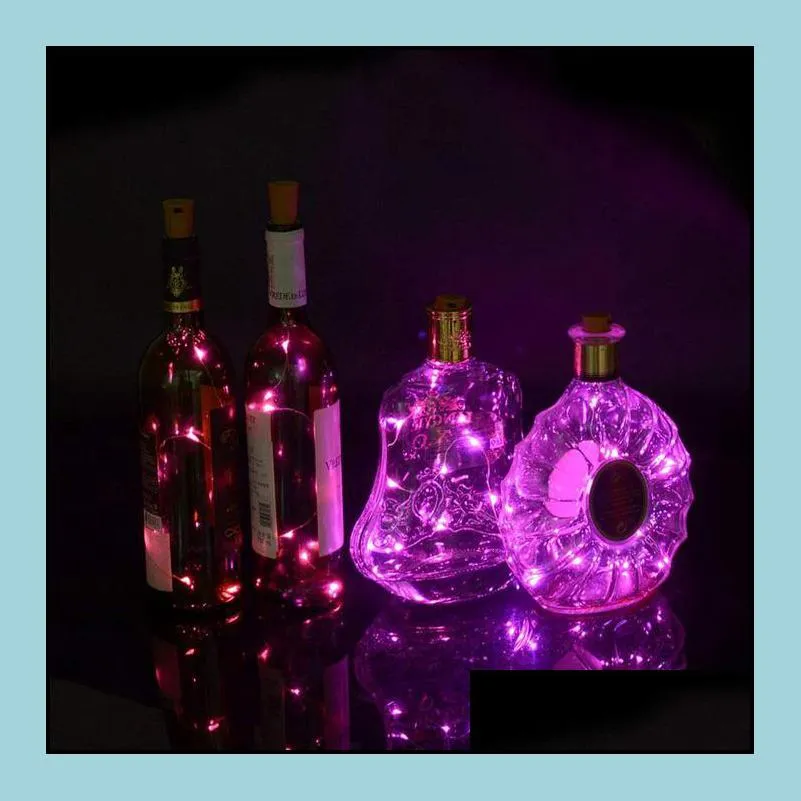 christmas decorations led red wine bottle hot selling usb charging button battery lamp bundle