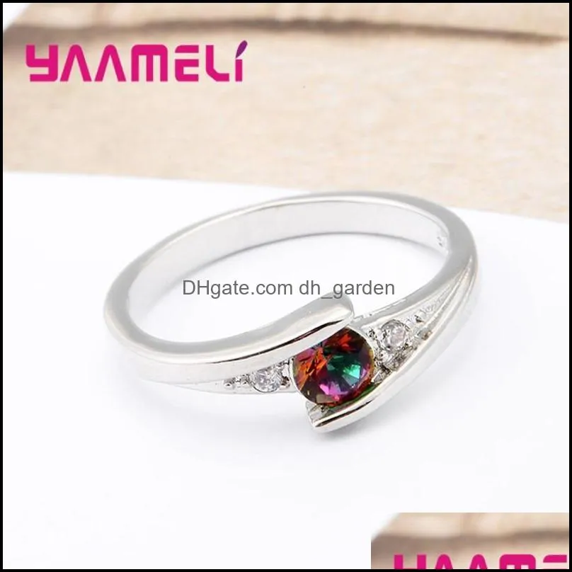 Wedding Rings Trendy Women 925 Sterling Silver Jewelry Engagement Simple Crystal Anniversary Finger Ring For FemaleWedding Brit22