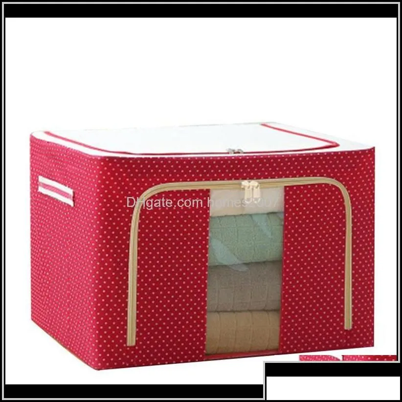 Housekeeping Organization Home Gardenoxford Cloth Steel Frame Storage Box For Clothes Bed Sheets Blanket Pillow Shoe Holder Container