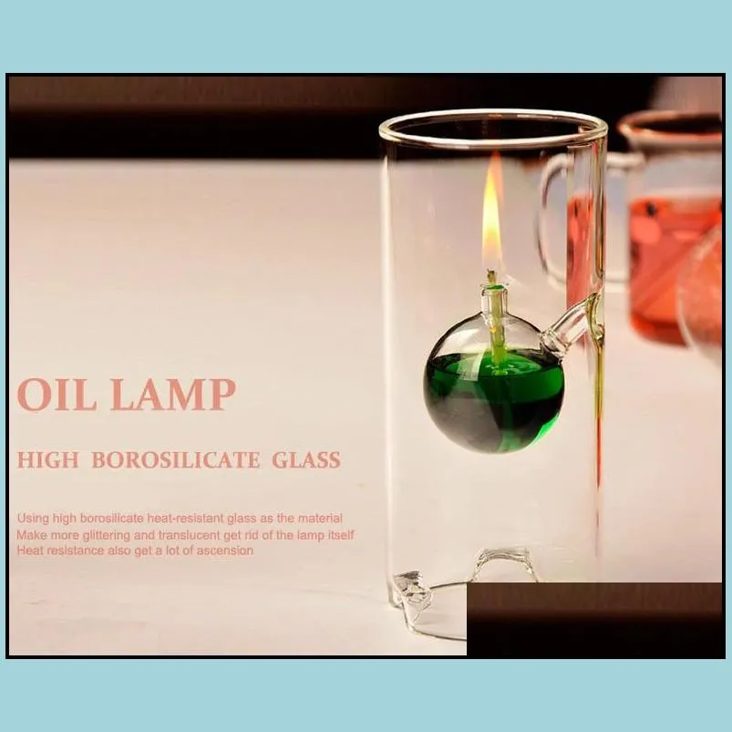 fashion super beauty creative transparent glass cylinder oil lamp lotus leaf characteristics wedding gift instead of candlestick