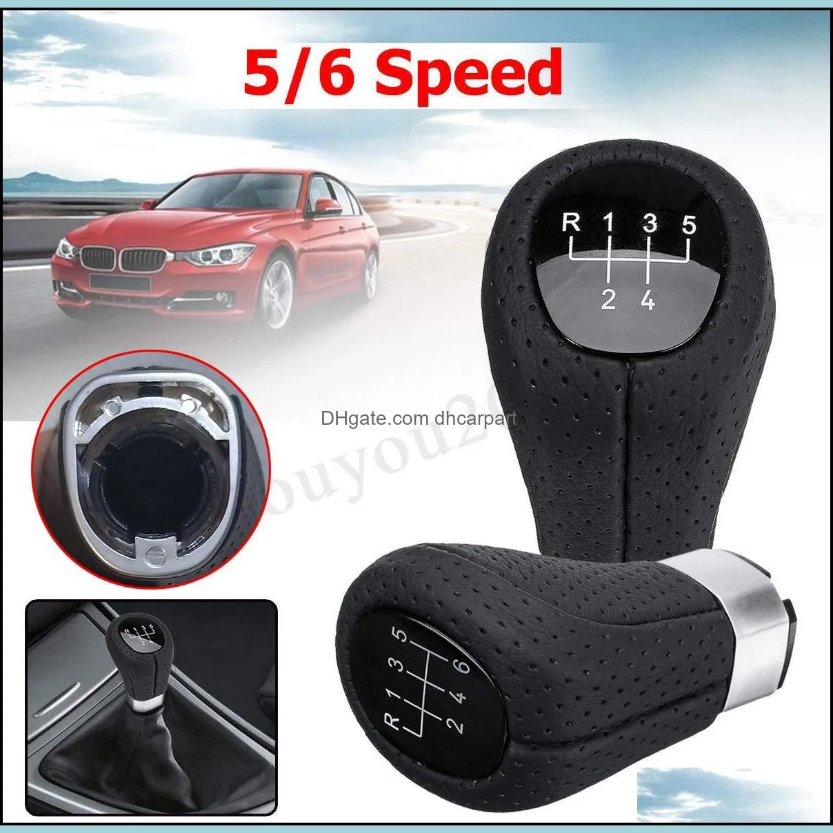 car gear shift knob for bmw 3 5 6 e36 e39 e46 e60 e87 e90 e91 e92 5/6 speed shifter lever stick