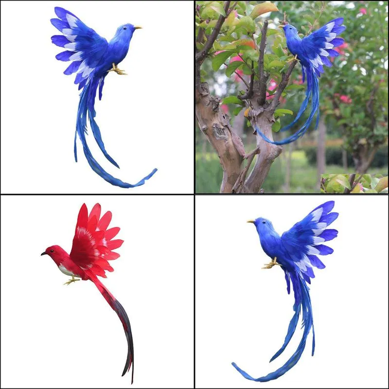 artificial bird feathers plastic figurine landscape ornament garden decor christmas diy halloween 28 x 5 x 3cm y200903