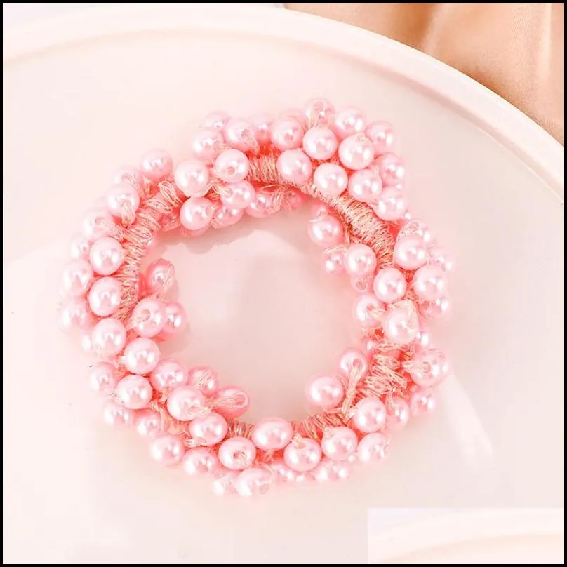 woman pearl hair ties fashion korean style hairband scrunchies girls ponytail holders rubber band hair accessories