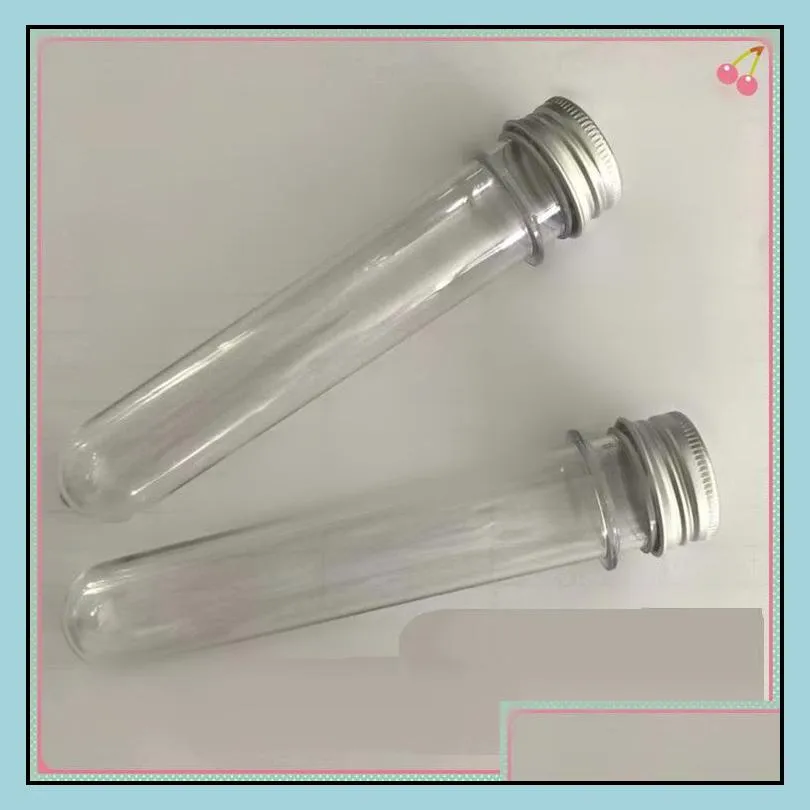 100 40ml transparent mask bath salt test pet tube with aluminum cap 40cc clear plastic cosmetic tube with pressure sensitive seal