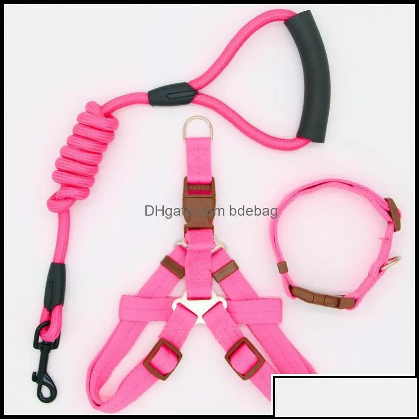 dog leash traction rope pet harness for small and large pl adjustable vest classic running training collar drop delivery 2021 collars