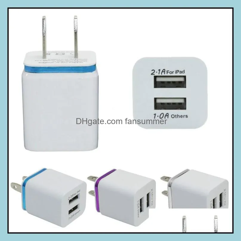 for iphone samsung wall charging wall  plug metal dual usb 2 1a ac power adapter  us eu plug 2 port galaxy note lg tablet