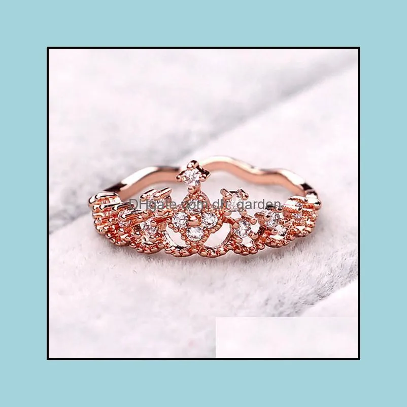 Wedding Rings CZ Crown Ring Rose Gold For Women Brit22