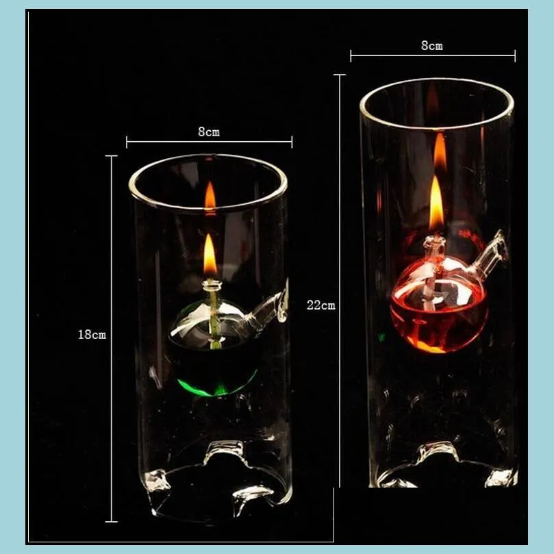 fashion super beauty creative transparent glass cylinder oil lamp lotus leaf characteristics wedding gift instead of candlestick