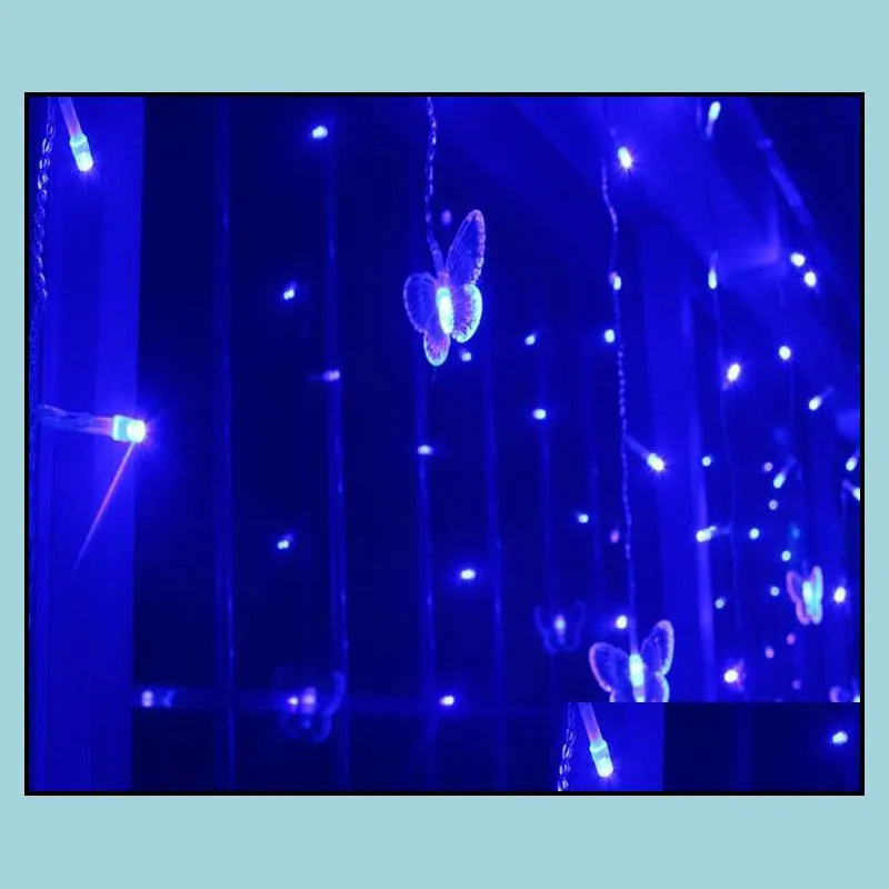 4mx0 65m100 led fairy butterfly curtain lights gerlyanda decorative led christmas lights for wedding birthday party decoration