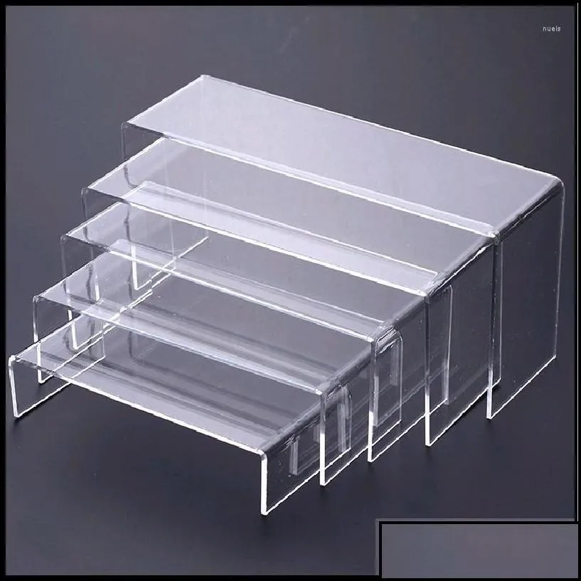 hooks rails hooks 5pcs/set transparent acrylic display stand figurines mini statues dessert storage rack cosmetic make lavacakeshop