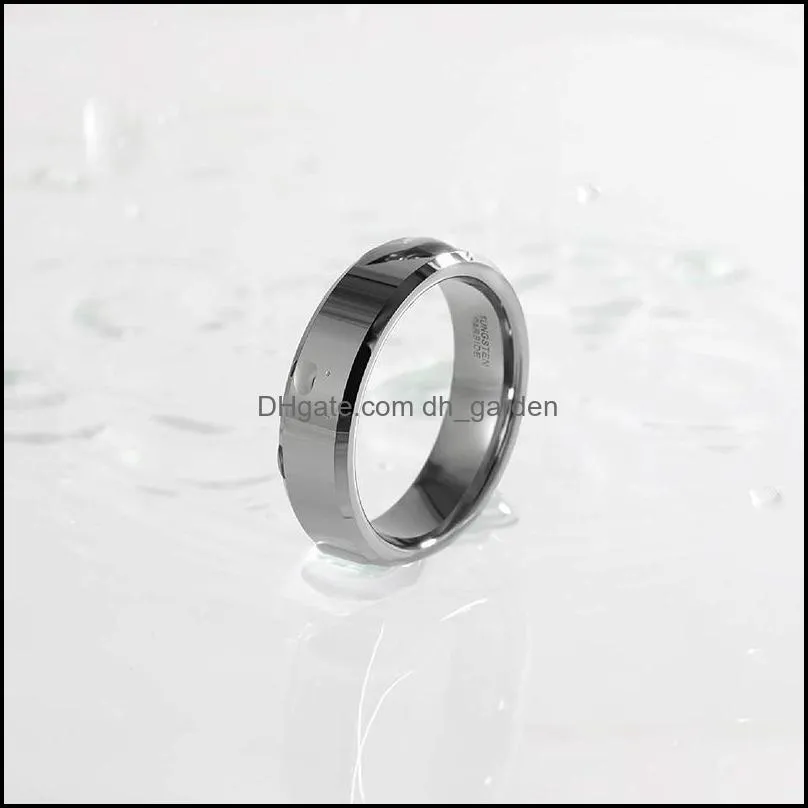 Wedding Rings Somen 6mm 8mm Silver Color Tungsten Carbide Ring Men`s And Women`s Matte High-polished Steel Comfortable FitWedding Ri
