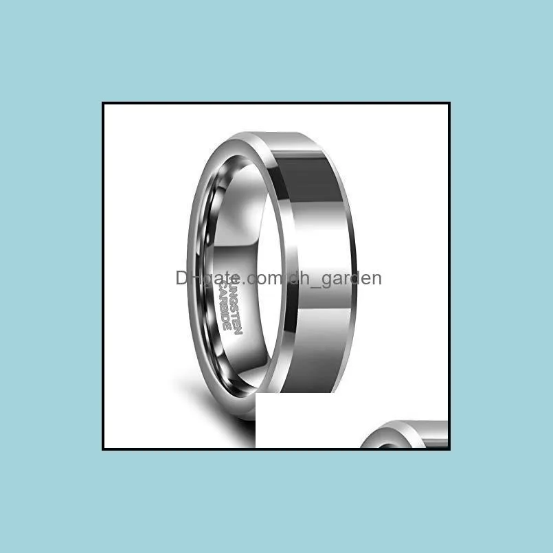 Wedding Rings Somen 6mm 8mm Silver Color Tungsten Carbide Ring Men`s And Women`s Matte High-polished Steel Comfortable FitWedding Ri