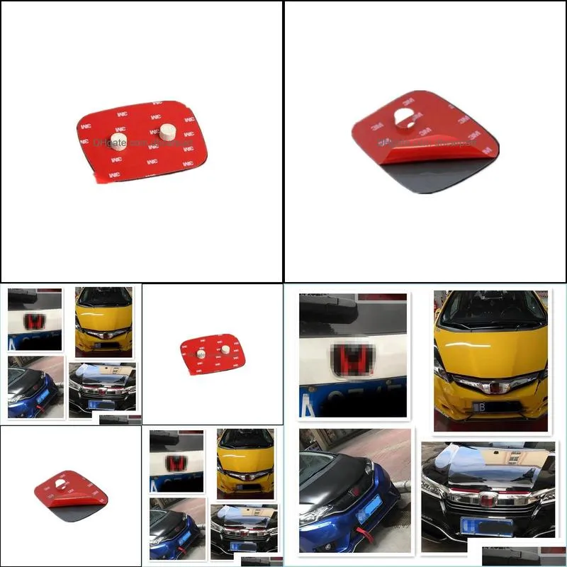black red h car badges styling abs front rear logo boot emblem sticker converted emblem full size