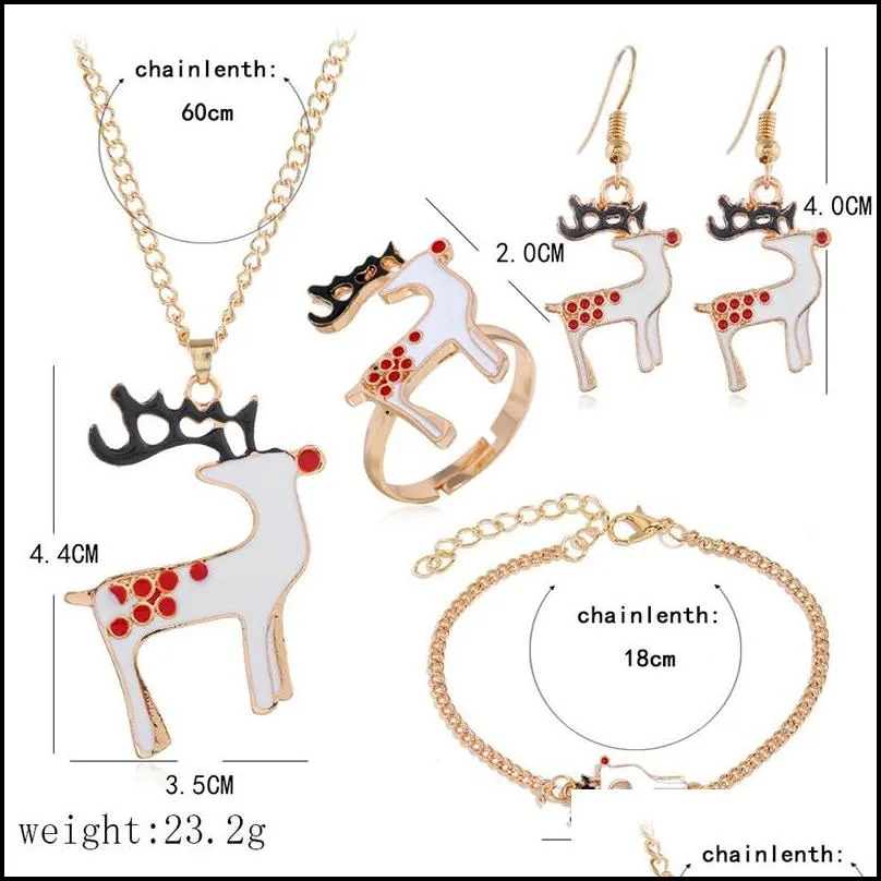christmas earrings set gift series santa claus elk bell festive party decorations earring necklace bracelet multi-piece