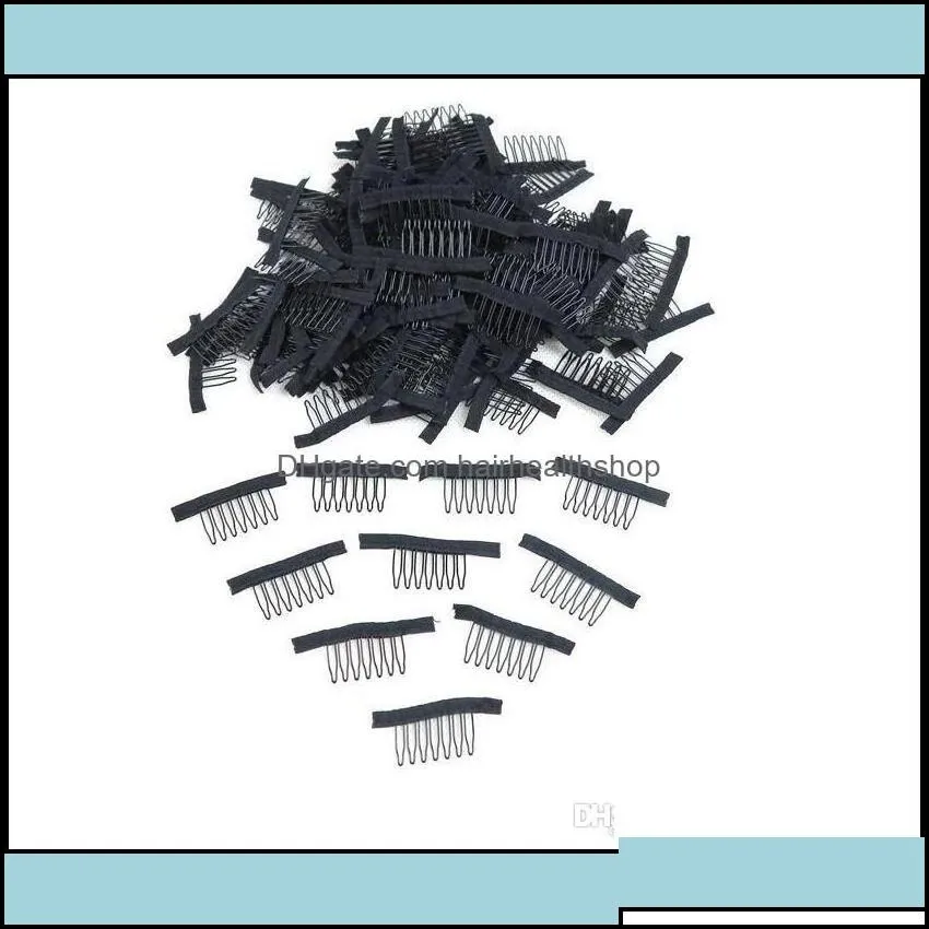 Hair Extension Clips Accessories Tools Products 7 Theeth Stainless Steel Wig Combs For Caps Extensi Dhakc