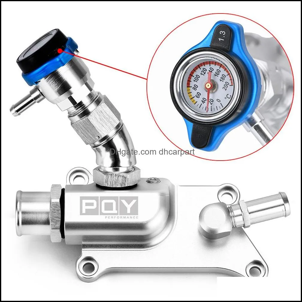 pqy high quality auto upper coolant housing straight with filler neck thermost radiator cap cover for k24 k20z3 pqyimk09s