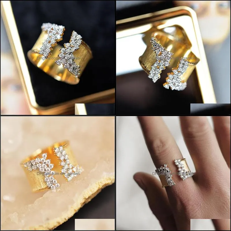 Wedding Rings Vintage Female White Zircon Stone Ring Classic Gold Color Big Engagement Charm Crystal Round For WomenWedding Brit22