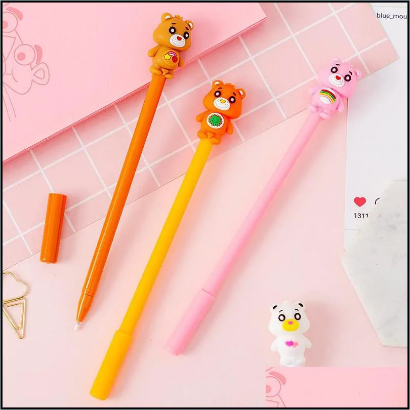 40pcs creative cute bear cartoon gel pens black 0 5mm student stationery gift kawaii school supplies y200709