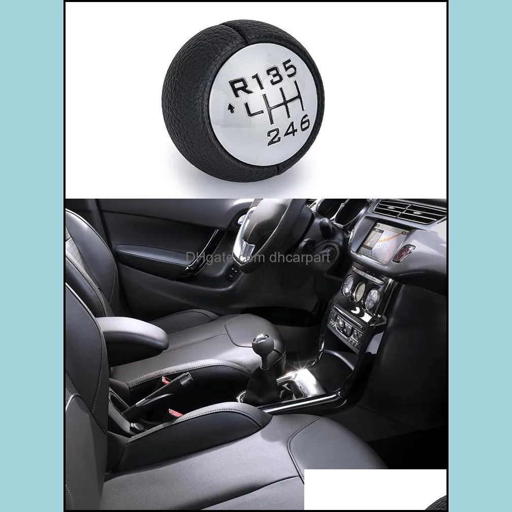 pqy for peugeot 307 308 3008 407 5008 807 partner b9 tepee gear shift knob 6 speed for citron c3 a51 c4 c4 picasso gsk80