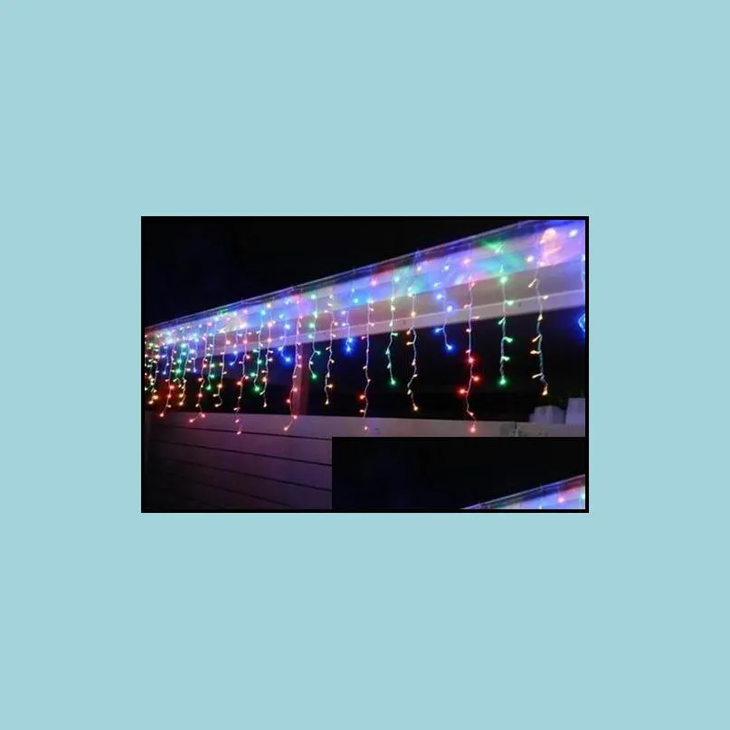  10mx0 65m 320led curtain light flashing lane led string lamps curtain icicle christmas festival lights 110v220v eu uk us au plug