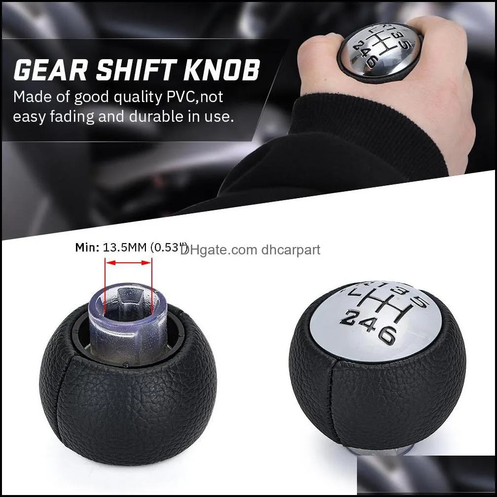 pqy for peugeot 307 308 3008 407 5008 807 partner b9 tepee gear shift knob 6 speed for citron c3 a51 c4 c4 picasso gsk80