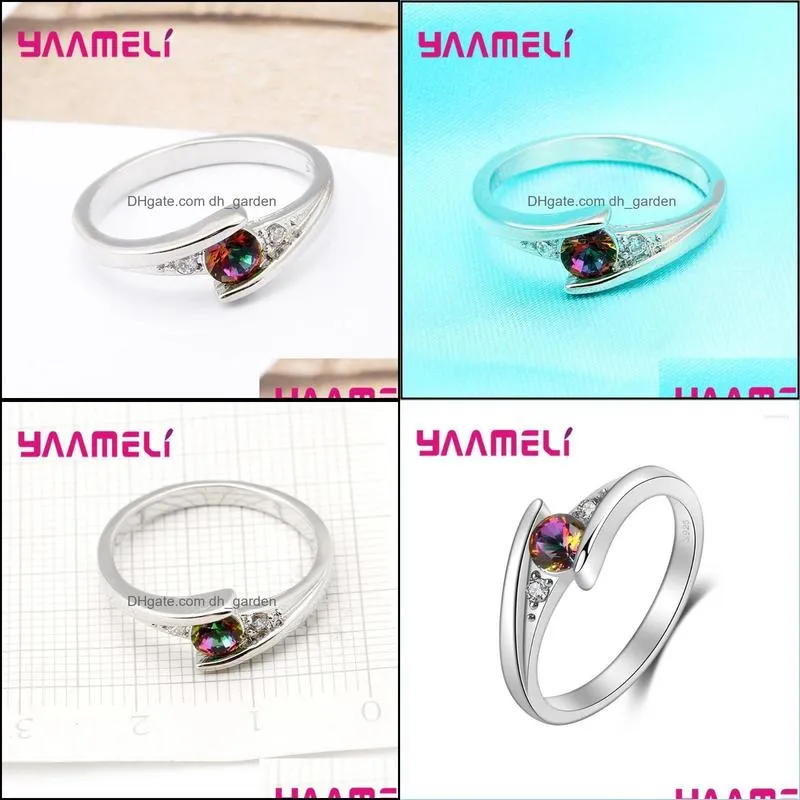 Wedding Rings Trendy Women 925 Sterling Silver Jewelry Engagement Simple Crystal Anniversary Finger Ring For FemaleWedding Brit22