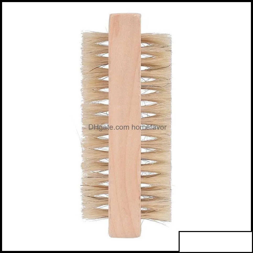 Cleaning Brushes Household Tools Housekee Organization Home Garden Wood Nail Brush TwoSided Natural Boar Bristles Wo Dhfh1