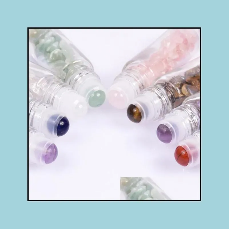 natural jade arts and crafts rollerball bottle perfume dispenser transparent glass 10ml