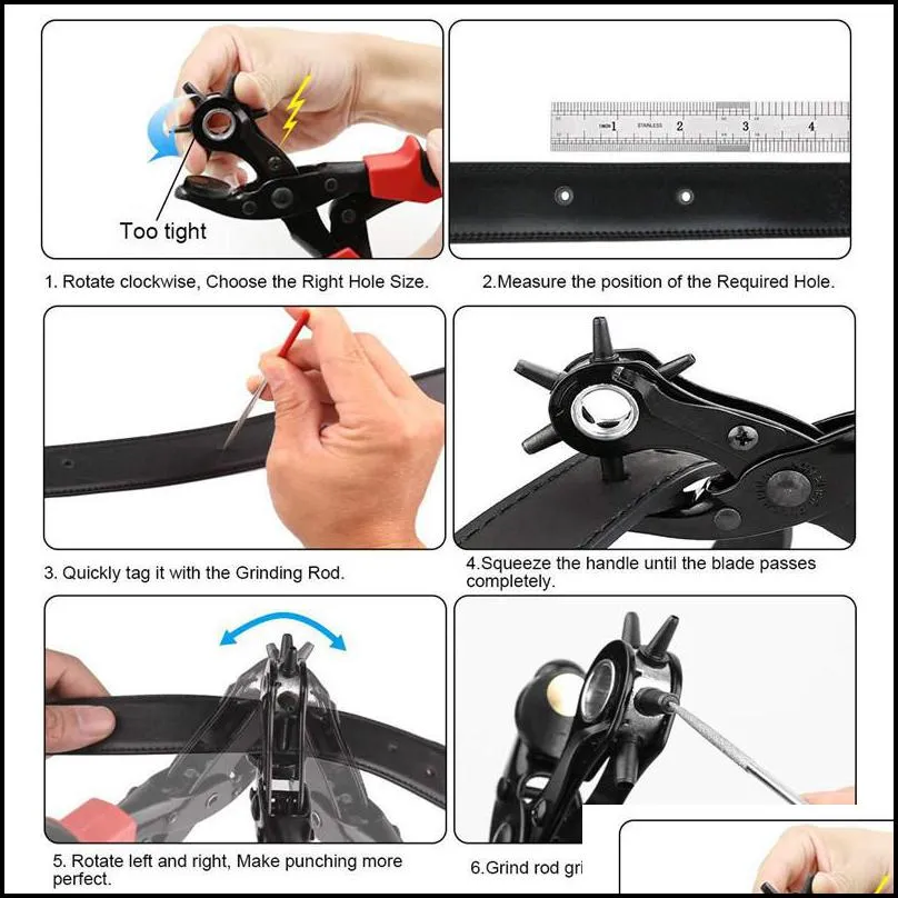 punch pliers set for belts watch bands straps punch pliers portable heavy leather hole punch plier home leathercraft tool y200321