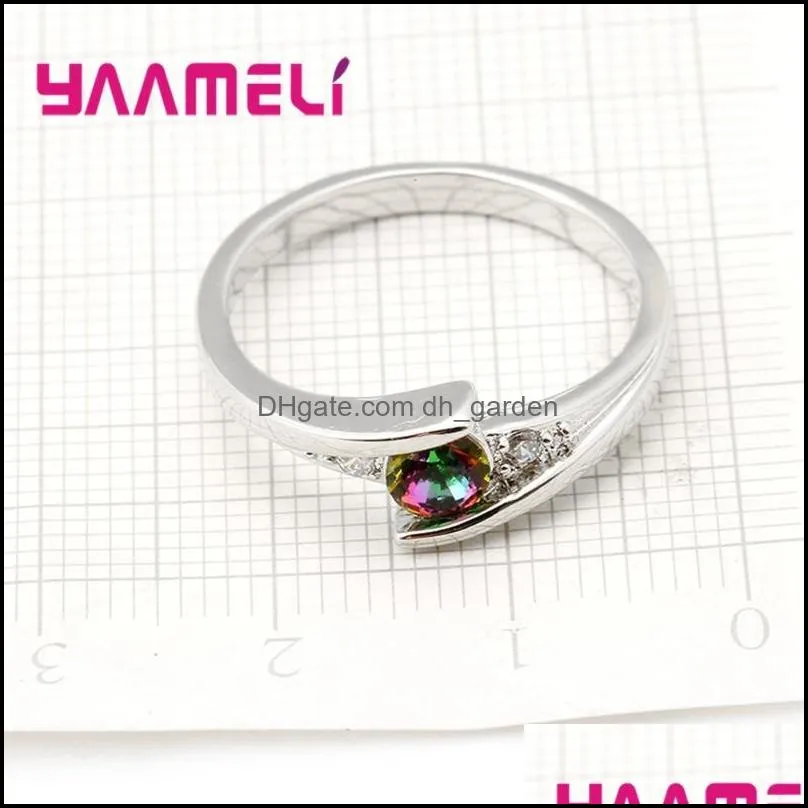 Wedding Rings Trendy Women 925 Sterling Silver Jewelry Engagement Simple Crystal Anniversary Finger Ring For FemaleWedding Brit22