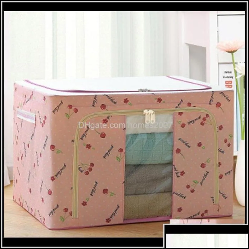 Housekeeping Organization Home Gardenoxford Cloth Steel Frame Storage Box For Clothes Bed Sheets Blanket Pillow Shoe Holder Container