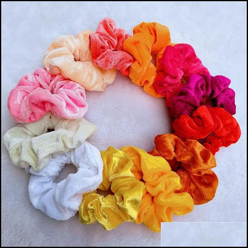 elegant velvet hairring scrunchie women girls elastic hair rubber bands gum accessories tie rope ponytail holder headdress