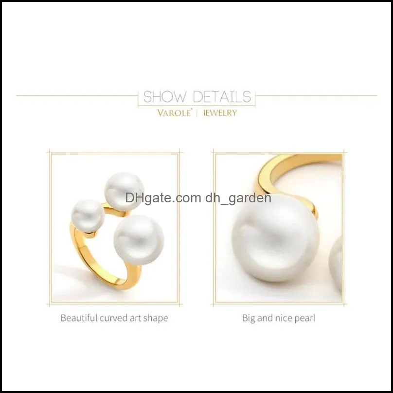 Wedding Rings Beautiful Pearl Ring Gold Color Ladies Midi Knuckle For Women Fashion Jewelry Bague Femme AnillosWedding Brit22