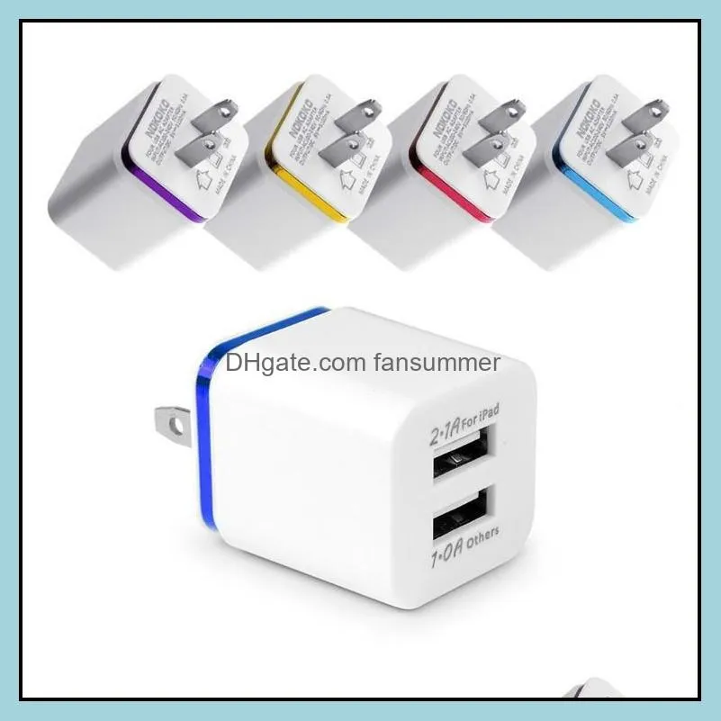 for iphone samsung wall charging wall  plug metal dual usb 2 1a ac power adapter  us eu plug 2 port galaxy note lg tablet