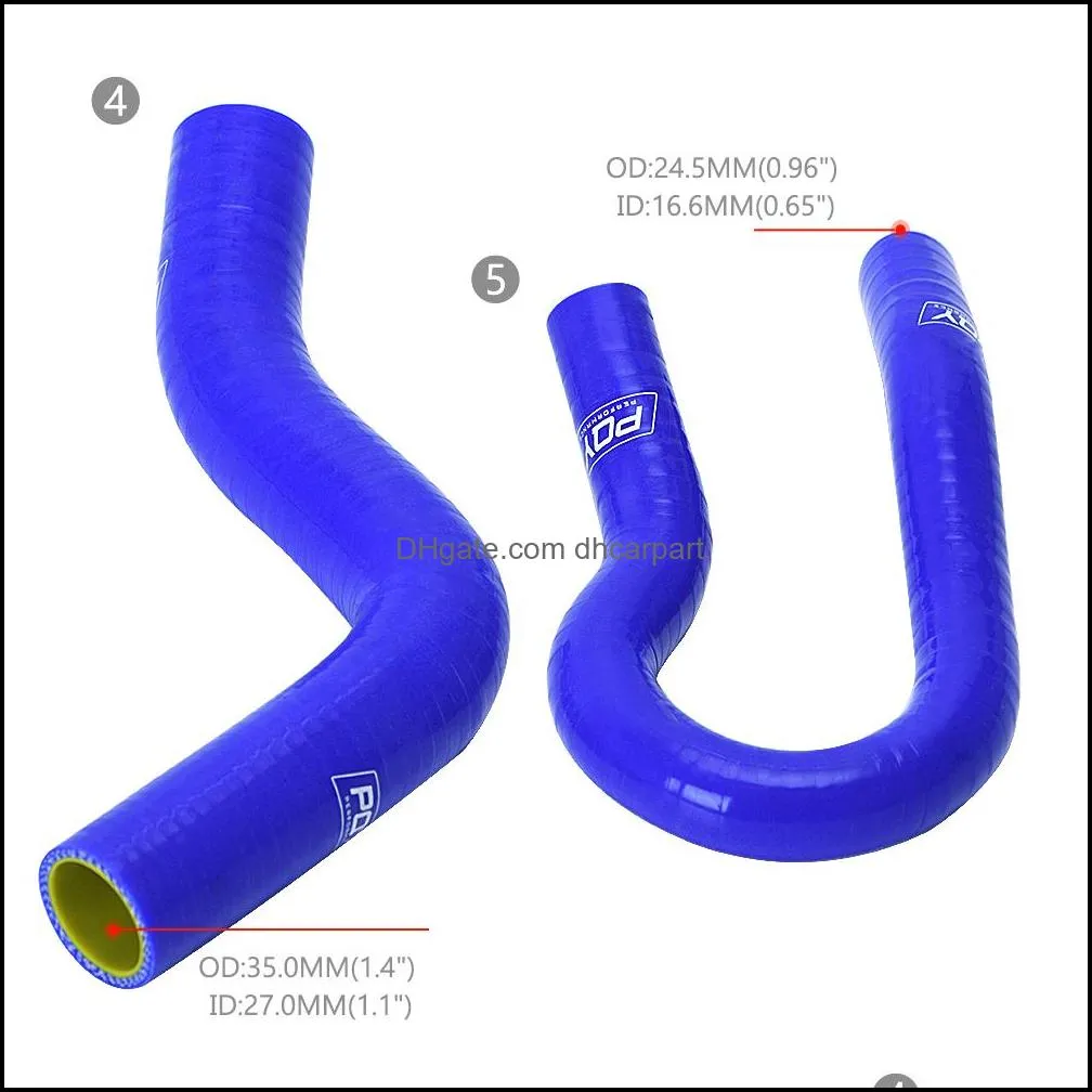 6 pcs silicone radiator coolant hose silicone hoses kit for honda civic sohc d15 d16 eg ek 9200 blue and yellow pqylx1303cqy