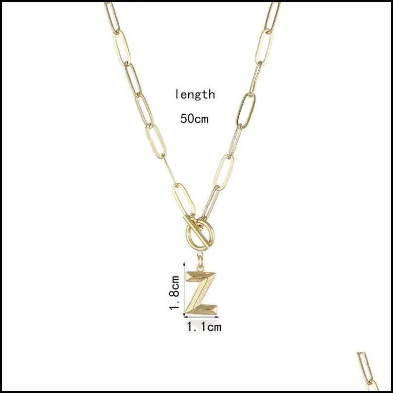 az letter pendant charm necklace shinning copper 26 initial alphabet name necklaces stainless steel chain