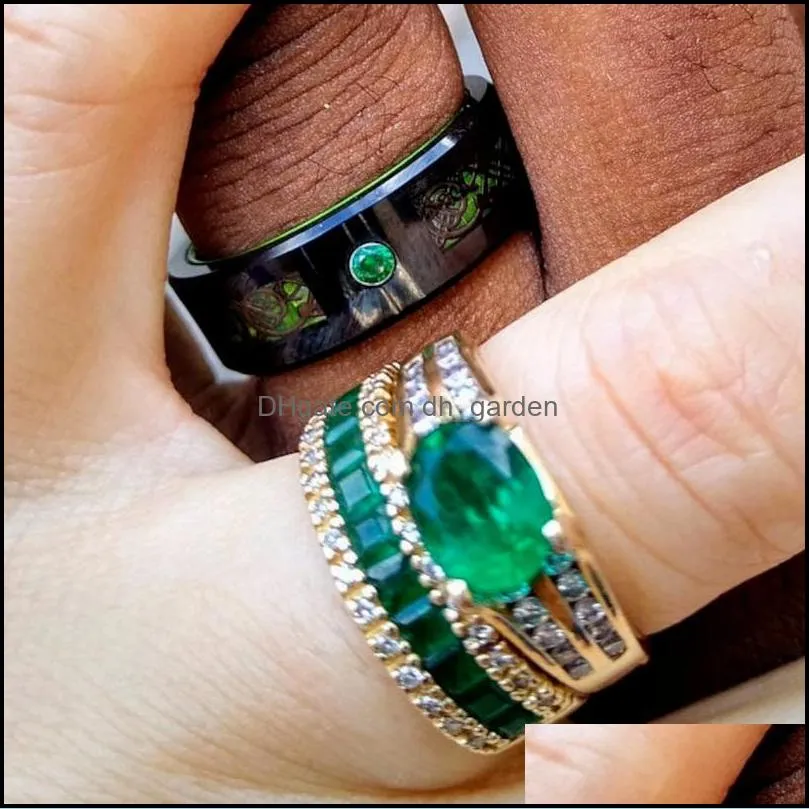 wedding rings fashion men 8mm black tungsten celtic dragon ring inlaid purple zircon punk stainless steel carbon fibre ringwedding