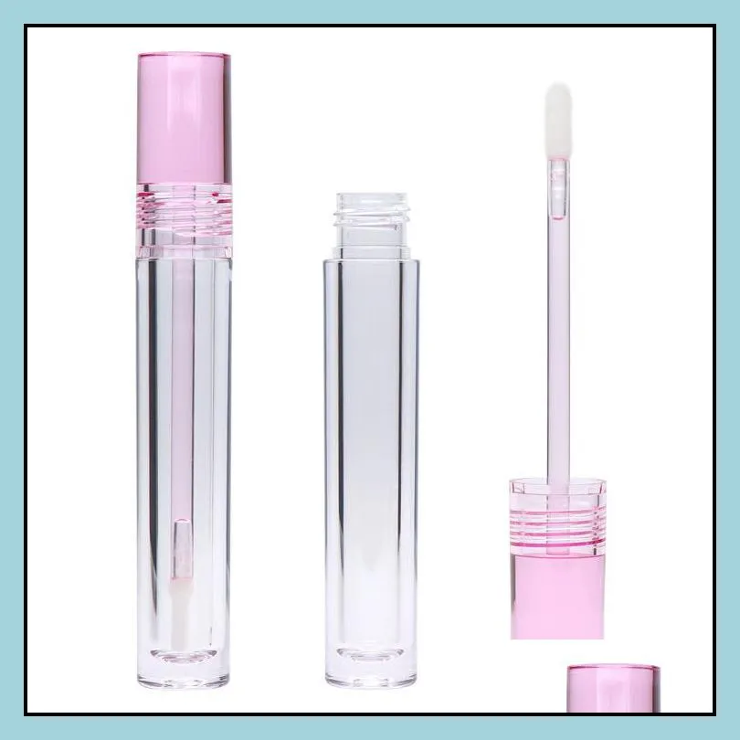 diy lip gloss tubes bottle empty 7 8ml lipgloss tube round transparent packing bottles with wand empty clear 3 colors