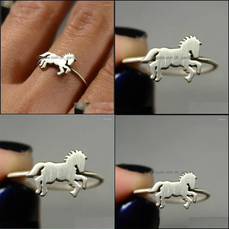 wedding rings silver color horse finger ring for women punk vintage engagement jewelrywedding