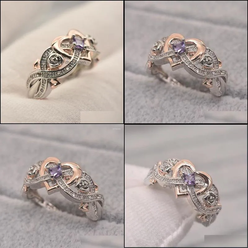 wedding rings stylish exquisite love heart dazzling zirconia bridal accessories delicate design gift charming jewelrywedding brit22