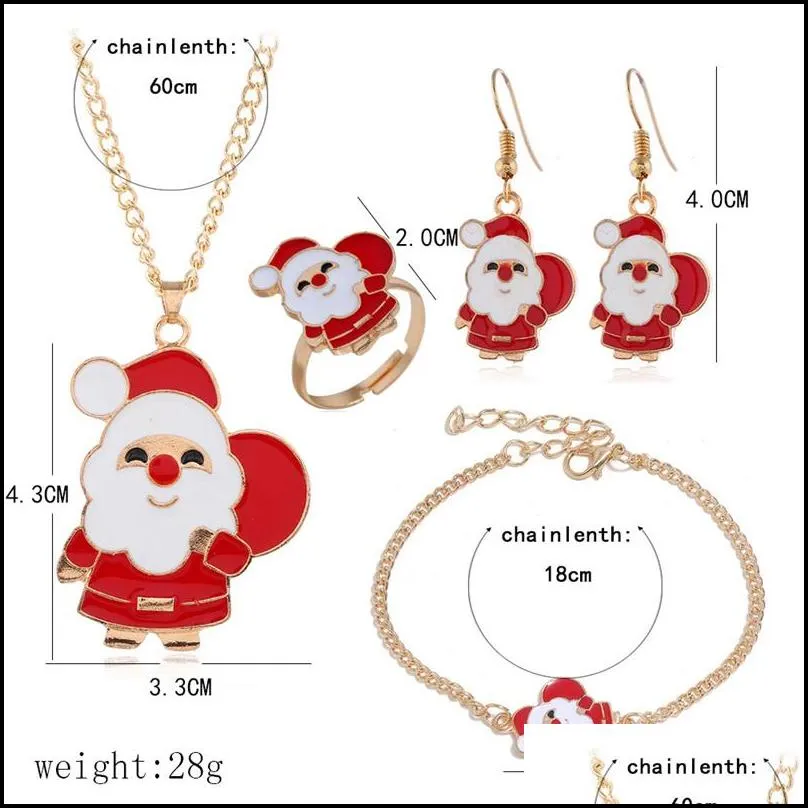 christmas earrings set gift series santa claus elk bell festive party decorations earring necklace bracelet multipiece