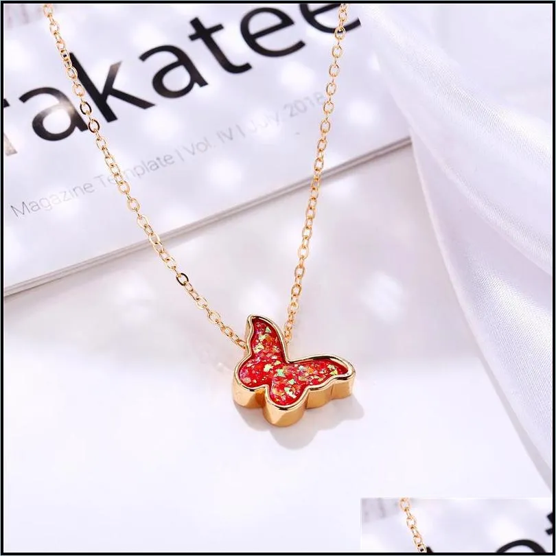 cute butterfly pendant necklace for women cocktail party statement street style korean fashion jewelry gifts