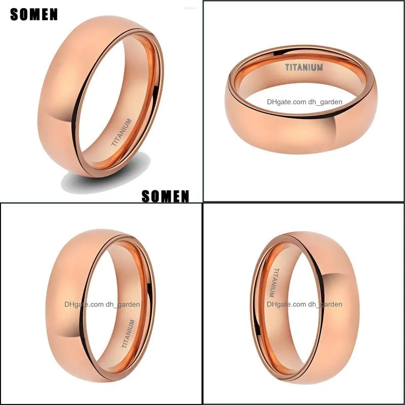 wedding rings rose gold titanium ring for women domed design band engagement female promise fashion jewelry comfort fitwedding brit22