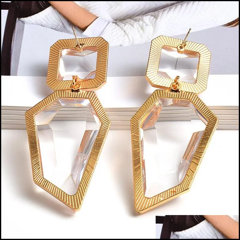 charm za clear pure resin drop earrings like crystal hanging elegant irregular earring fine jewelry for women