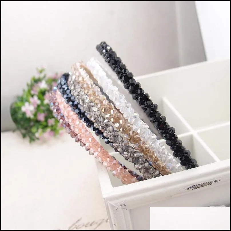 shinny crystal headbands beaded hair hoop diamond hairband for women rhinestone head accessories