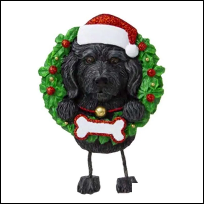 lovely dogs diy name message pendant christmas ornaments pvc pet dog pendant new christmas tree pendant ornament fy4894 t1011