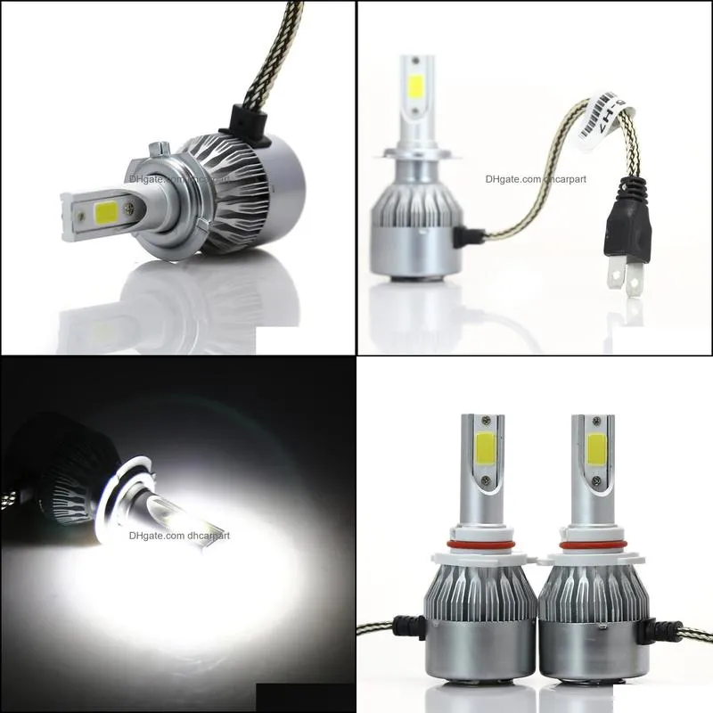 50 pair 12v 6000k h7 car led headlight h1 h3 h4 h11 h13 9006 9007 880 auto led bulb c6 automobiles headlamp fog lamp